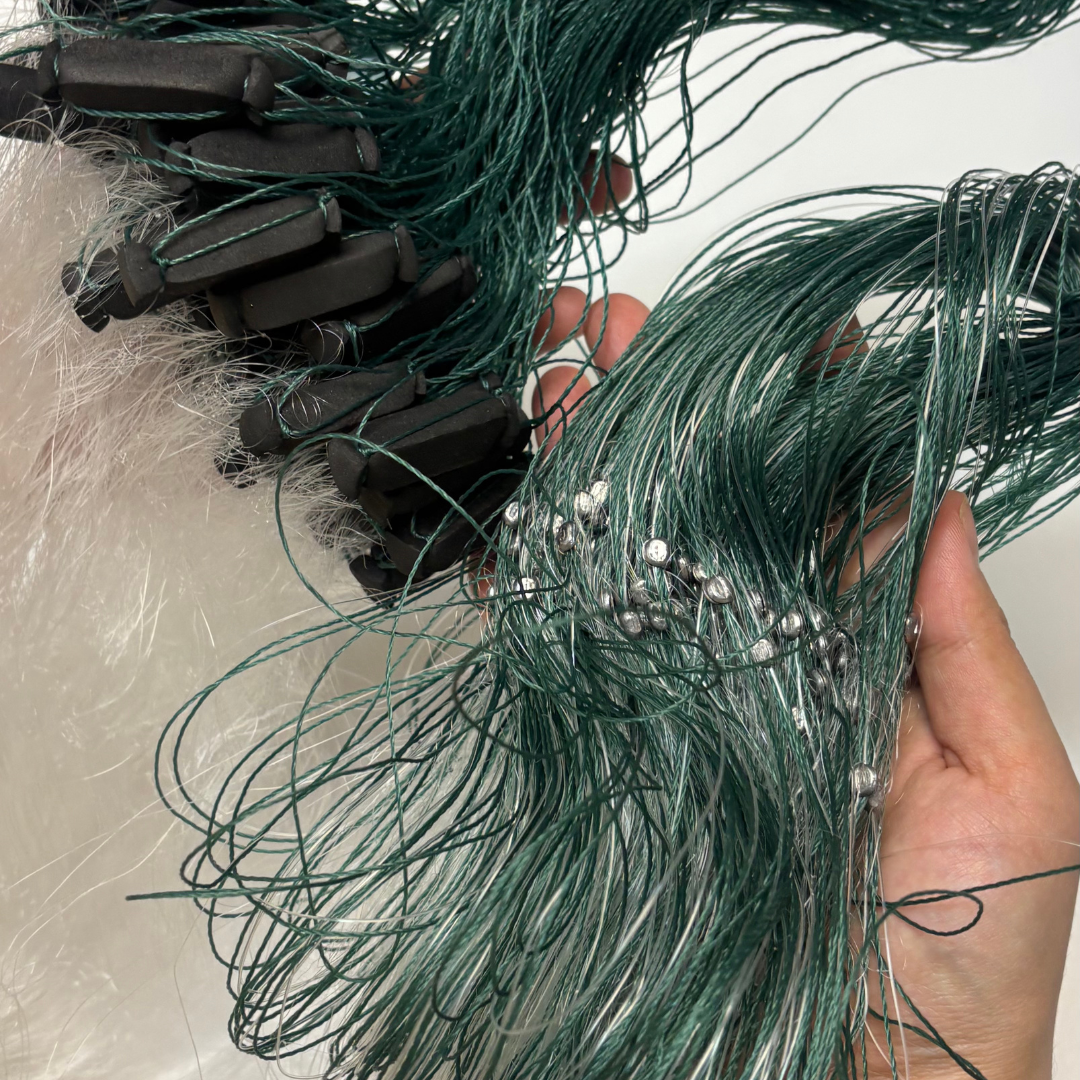 3-Layer Fishing Gill Net, Durable Trammel Net with Sinkers & Floats
