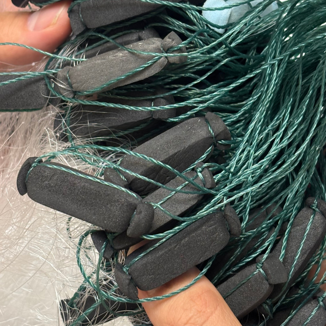 3-Layer Fishing Gill Net, Durable Trammel Net with Sinkers & Floats